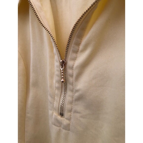 Soft Surroundings Yellow 1/4 Zip Pullover Top Size M Button Hem Knit Shirt - Picture 7 of 10